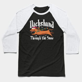 Dashchund Through the Snow Baseball T-Shirt